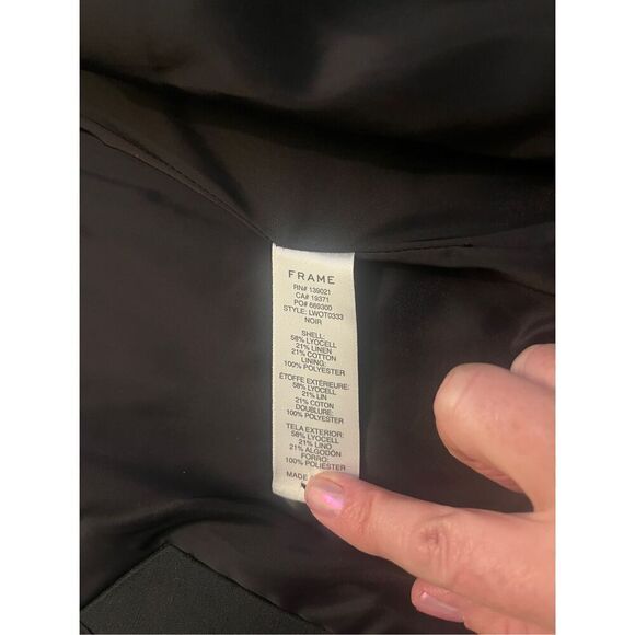 NWT Frame Linen Blend Black Blazer - Picture 5 of 7